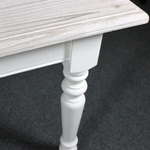 Landhaus Esstisch Shabby Chic weiÃŸ-hellgrau, 160 cm