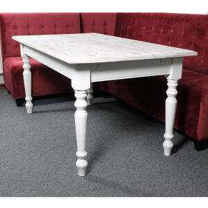 Landhaus Esstisch Shabby Chic weiÃŸ-hellgrau, 160 cm