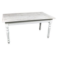 Landhaus Esstisch Shabby Chic weiÃŸ-hellgrau, 160 cm