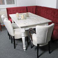 Landhaus Esstisch Shabby Chic weiÃŸ-hellgrau, 160 cm