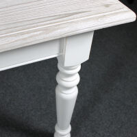 Landhaus Esstisch Shabby Chic weiÃŸ-hellgrau, 160 cm
