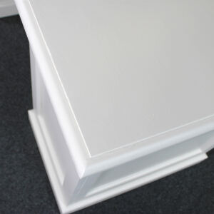 Massivholz Schreibtisch, Soft-Close, cremeweiß