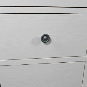 Massivholz Schreibtisch, Soft-Close, cremeweiß