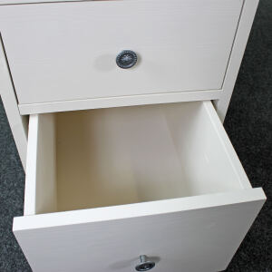 Massivholz Schreibtisch, Soft-Close, cremeweiß