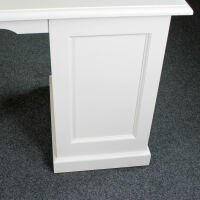 Massivholz Schreibtisch, Soft-Close, cremeweiß