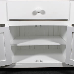 Großer Küchen Konsolentisch Landhausstil, weiß-braun