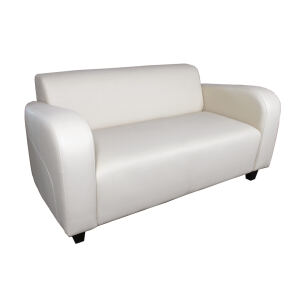 Retro Lounge Sofa Berlin 2 Sitzer Leder cremeweiÃŸ
