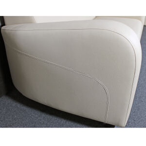 Retro Lounge Sofa Berlin 2 Sitzer Leder cremeweiÃŸ