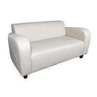 Retro Lounge Sofa Berlin 2 Sitzer Leder cremeweiÃŸ