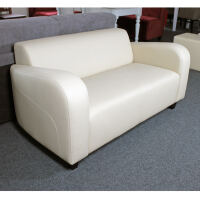 Retro Lounge Sofa Berlin 2 Sitzer Leder cremeweiÃŸ