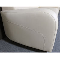 Retro Lounge Sofa Berlin 2 Sitzer Leder cremeweiÃŸ