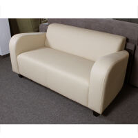 Retro Lounge Sofa Berlin 2 Sitzer Leder cremeweiÃŸ