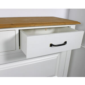 Landhaus Schuhschrank mit KippfÃ¤cher, altweiÃŸ-braun