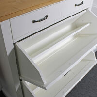 Landhaus Schuhschrank mit KippfÃ¤cher, altweiÃŸ-braun