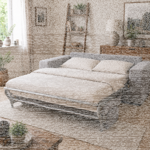 Schlafsofa mit Matratze, Microfaser grau