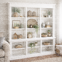 Großes Landhausstil Bücherregal weiß