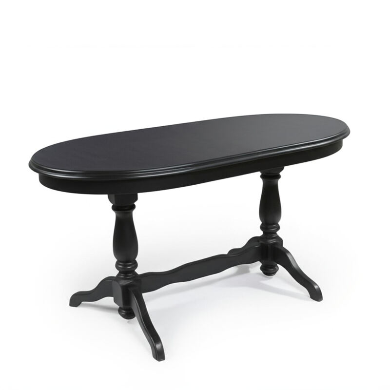 Bugholztisch oval schwarz