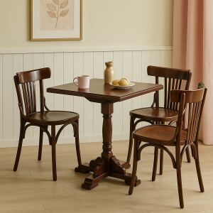 Bistrotisch eckig 70x70 cm, mahagoni