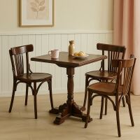 Bistrotisch eckig 70x70 cm, mahagoni