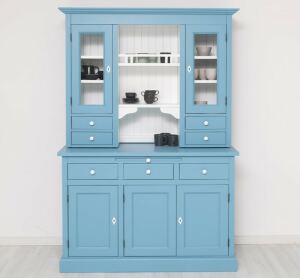 Landhaus-Buffet in himmelblau und weiß