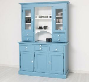 Landhaus-Buffet in himmelblau und weiß