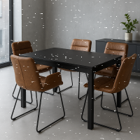 Rechteckiger Esstisch 80x120cm schwarz