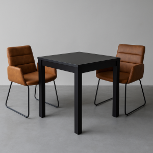 Esstisch Industrial Design 80x80cm schwarz