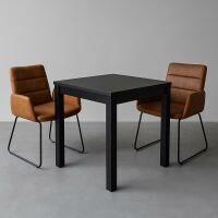 Esstisch Industrial Design 80x80cm schwarz
