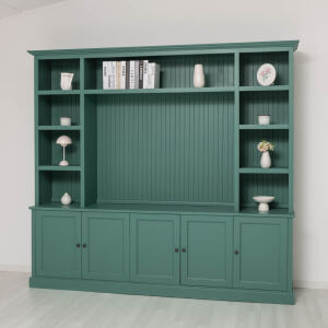 Landhausstil Wohnzimmer TV Regalwand lackiert
