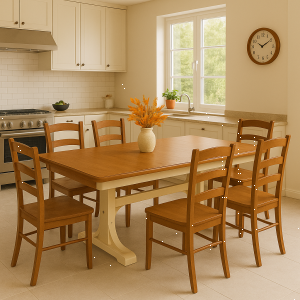 Landhaus-Esstisch braun-beige ausziehbar 250x100cm