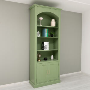 Bogen Bücherregal Landhausstil, 50 cm Tiefe lackiert