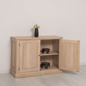 Landhaus Kommode mit Holztüren Massivholz Eiche