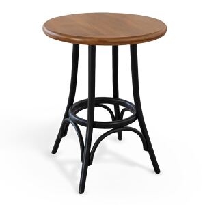 runder Bugholztisch 70cm braun-schwarz