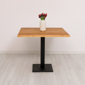 Mittelfuß Bistrotisch Eiche, 80 x 80 cm