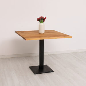Mittelfuß Bistrotisch Eiche, 80 x 80 cm