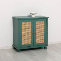 Landhaus Kommode Rattan Geflecht Türen