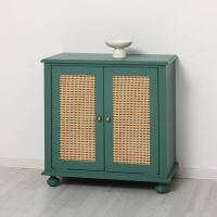 Landhaus Kommode Rattan Geflecht Türen