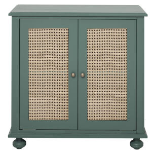 Landhaus Kommode Rattan Geflecht Türen natur (unlackiert)