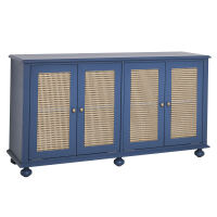 Landhaus Sideboard Rattan Geflecht Türen
