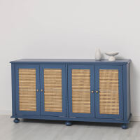 Landhaus Sideboard Rattan Geflecht Türen