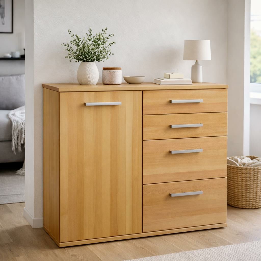 Schlichte Kommode Massivholz Buche geölt - Onlineshop für massive Landhausmöbel