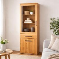 BÃ¼cher Vitrine Flachsockel Massivholz Buche geÃ¶lt