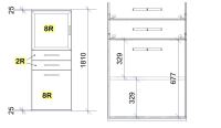 Hochschrank Vitrine Massivholz Kernbuche geölt