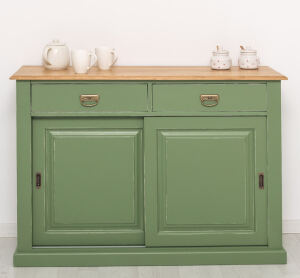 Schiebetüren-Sideboard in resedagrün mit...
