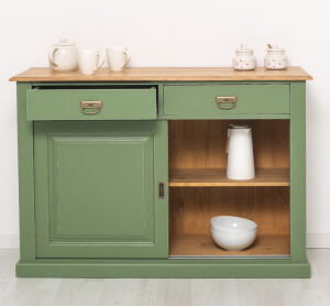 Schiebetüren-Sideboard in resedagrün mit...