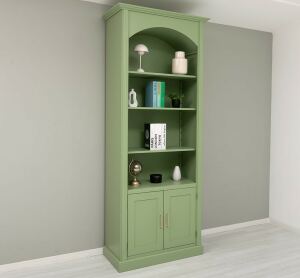 Tiefes Bogen Bücherregal  im Landhausstil blassgrün