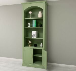 Tiefes Bogen Bücherregal  im Landhausstil blassgrün