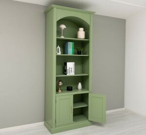 Tiefes Bogen Bücherregal  im Landhausstil blassgrün