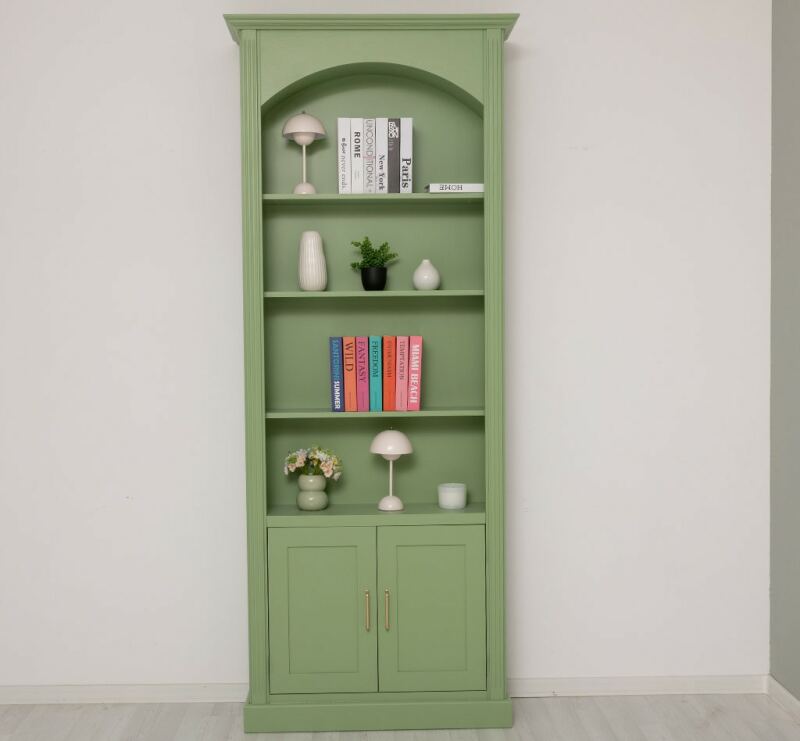 Bogen Bücherregal im Landhausstil blassgrün