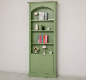 Bogen Bücherregal im Landhausstil blassgrün